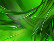 canvas print picture - Abstract green Composition with lines and curves