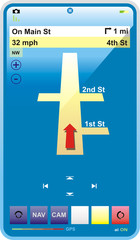 Blue Glossy Cell Phone with GPS