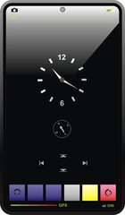 Black glossy Cell Phone with Touch Screen