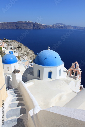 Board z aluminiowym obramowaniem Kaplice w Santorini - Cyklady - Grecja