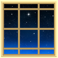 Poster - bright star through the window