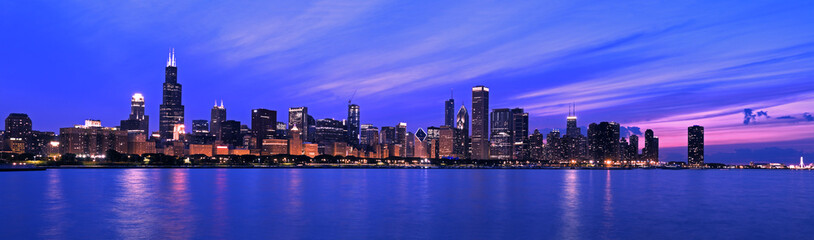 Fototapete - XXL - Famous Chicago Panorama