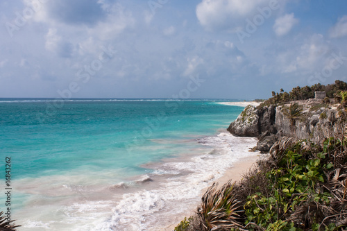 Tapeta ścienna Tulum ruiny i białej plaży w Meksyku