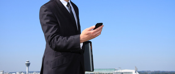 Businessman at an airport