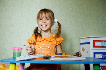 Sticker - Child drawing at home