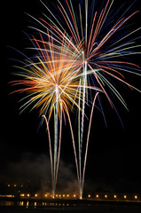 Fireworks isolated in black background