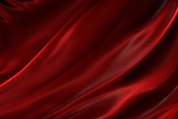 Rippled red silk