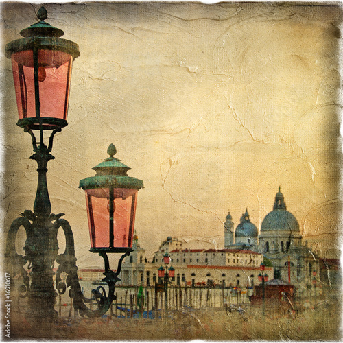 Obraz w ramie Venetian pictures - artwork in painting style