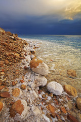 Sticker - The Dead Sea in a spring thunder-storm.