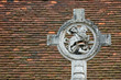 st george and dragon against a tiled roof background