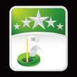 Golf hole in one on green star backdrop