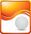 golf ball on orange wave background