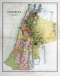 Old map of Palestine, Israel, 1870