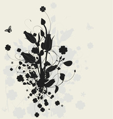 Wall Mural - Floral design with shadow, detailed vector illustration