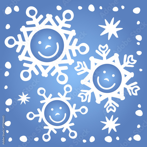 Foto-Vorhang - Happy snowflakes (von Tatyana Okhitina)