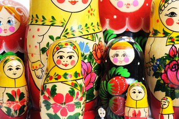 Wall Mural - russian doll on the white