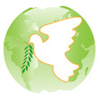 dove on green planet