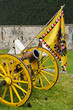 Yellow cannon and flag