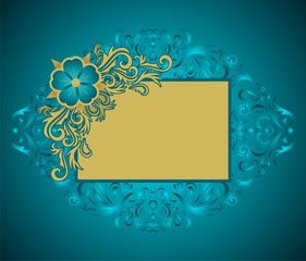Golden floral frame with place for your text