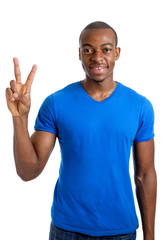 Wall Mural - Young man counting to two