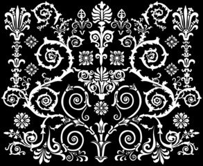 Sticker - white curled symmetric background