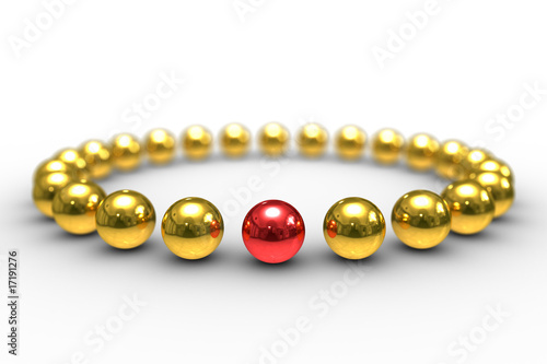 Conceptual image of teamwork. 3D image. Depth of Field