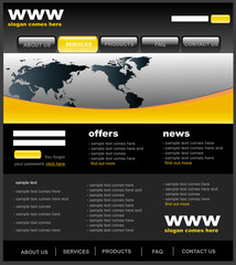 modern black and yellow web2 website template