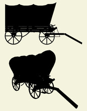 Western Stage Coach Wagon Vector 01