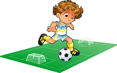 Poster - Baby Soccer Player with background