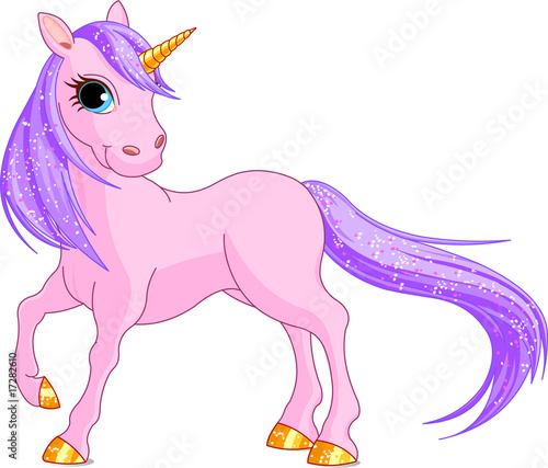 Naklejka - mata magnetyczna na lodówkę Pink Unicorn