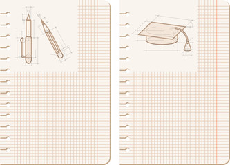 Leinwandbilder - drawings on notebook sheet
