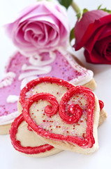 Wall Mural - valentines cookies and roses