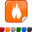 © Vjom - Fire sticker icon. Vector illustration