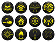 Hazard warning related icon set each individually layered