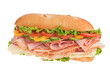 Loaded turkey & ham submarine sandwich