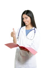 Wall Mural - Berautiful brunette indian young happy doctor woman