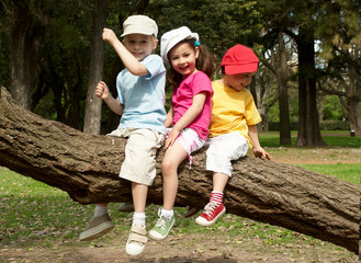 Group of children in park