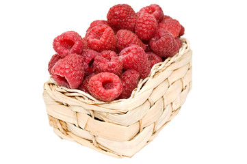 Canvas Print - Raspberries in a basket.