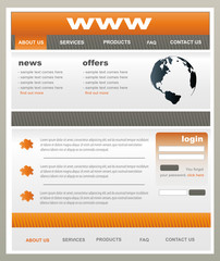 Wall Mural - Orange and gray website template / layout