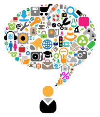 Wall Mural - Set of icons for conversation themes