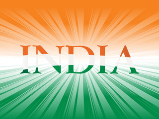 Sticker - illustration india in flag color