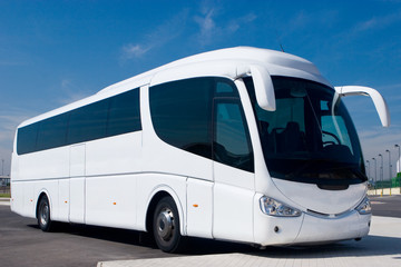 Wall Mural - white tour bus