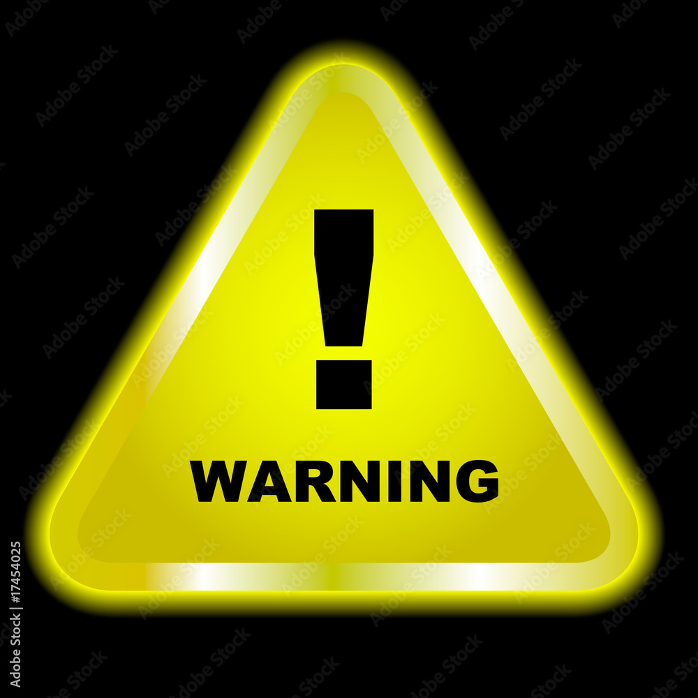 Warning Advert Warning vector label. Vector template. Stock Vector | Adobe Stock