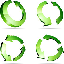 3d Recycle Symbols. Vector Illustration.