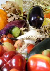 Wall Mural - close-up with vegetables