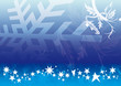 fondo natalizio blu con fiocco di neve