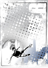 Wall Mural - soccer grungy poster background 4