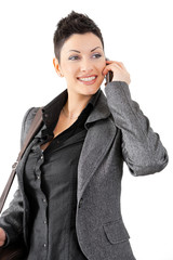 Canvas Print - Businesswoman calling on mobile