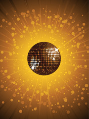 Wall Mural - sparkling gold disco ball