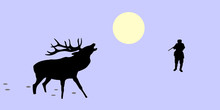 Illustration Of The Huntsman And Deer